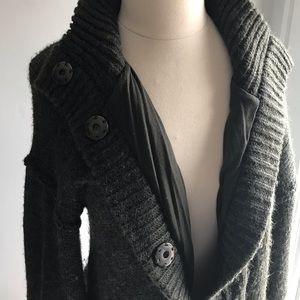 Anthropologie ‘Kimchi Blue’ GREEN colored cozy sweater coat M/L